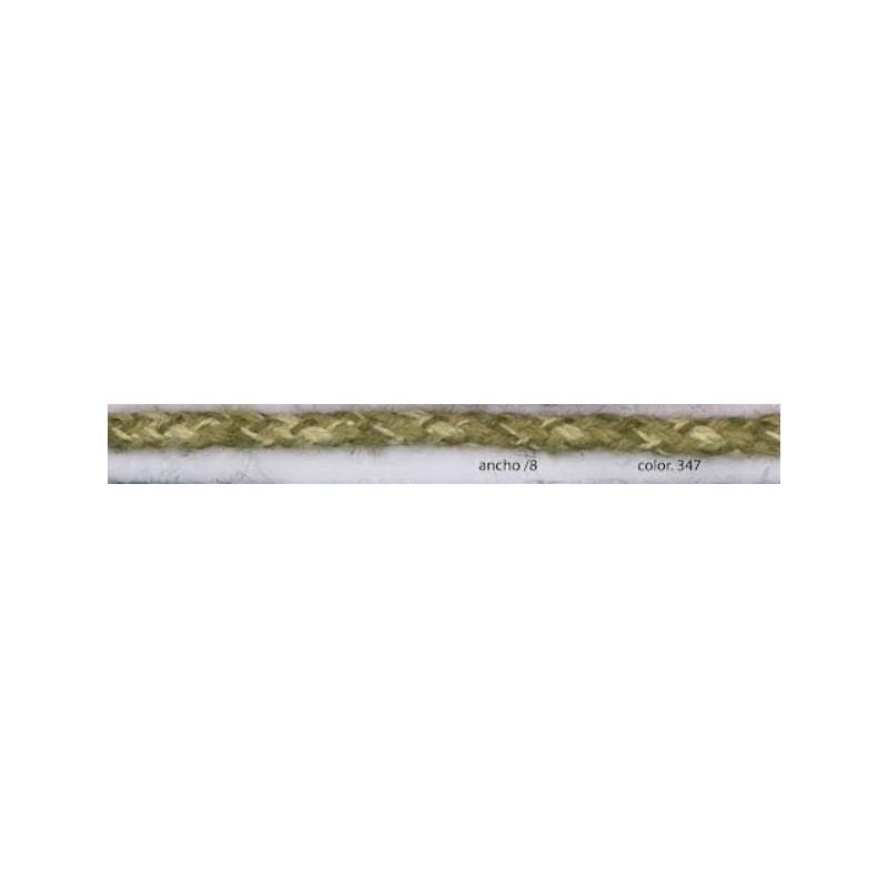 9700-8-347 CORDON FANTASIA VILMARK 8 MM. YUTE 90%-ALGODON 10% VERDE Venta en piezas de 25.00 M