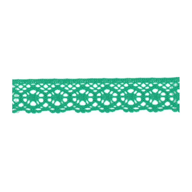 9702-31 PUNTILLA BOLILLO AURORA 30 MM. ALGODON 100% VERDE Venta en piezas de 25.00 M