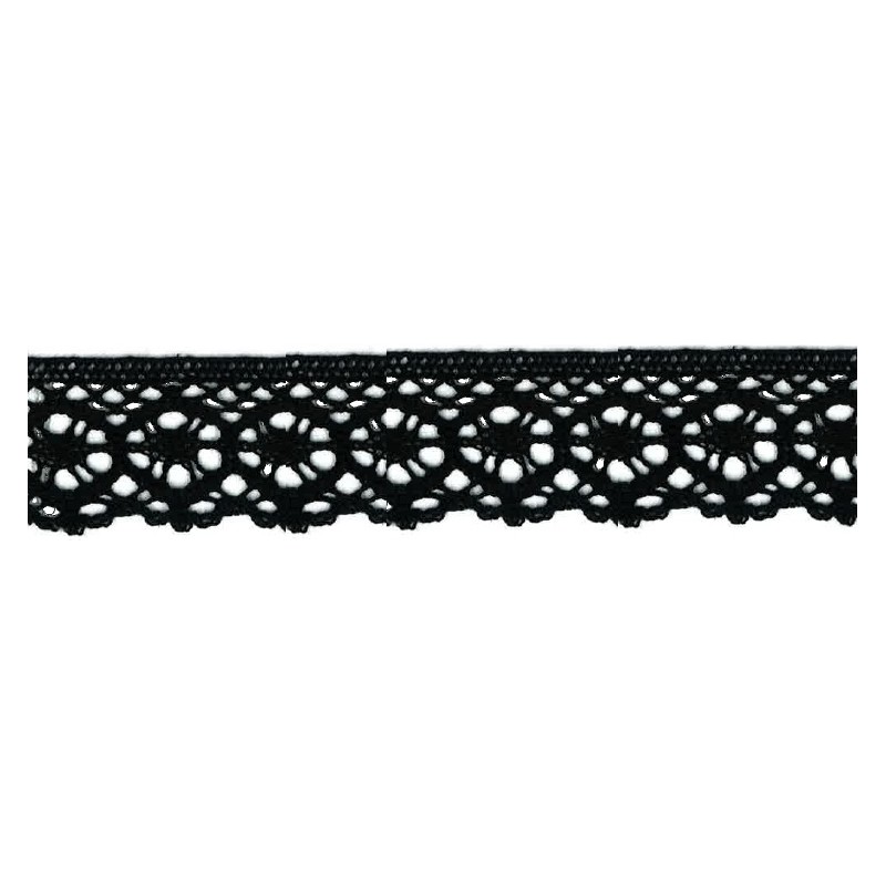 9702-4 PUNTILLA BOLILLO AURORA 30 MM. ALGODON 100% NEGRO Venta en piezas de 25.00 M