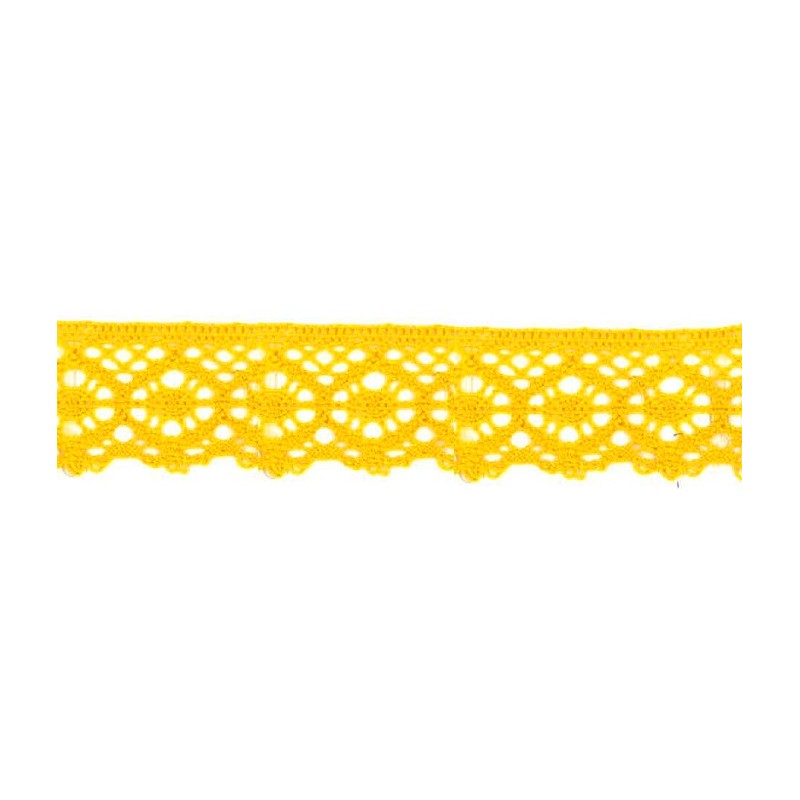 9702-6 PUNTILLA BOLILLO AURORA 30 MM. ALGODON 100% AMARILLO Venta en piezas de 25.00 M