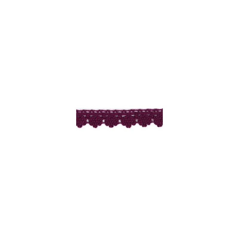 9706-33 PUNTILLA BOLILLO DIEGO 12 MM. ALGODON 100% VINO Venta en piezas de 25.00 M