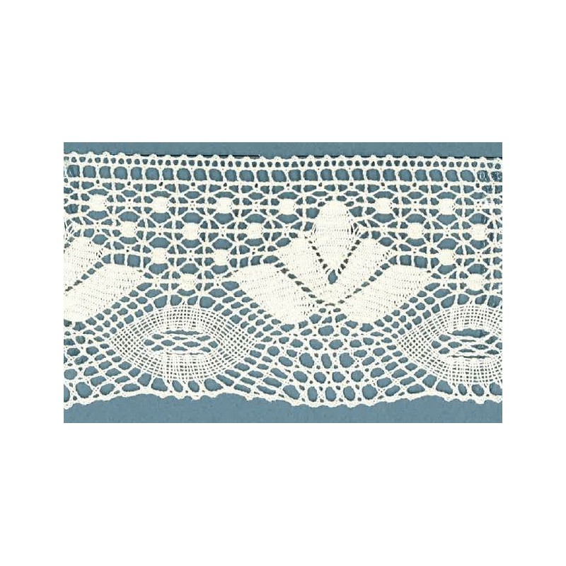 9708-0 PUNTILLA BOLILLO CHARO 75 MM. ALGODON 100% BLANCO Venta en piezas de 25.00 M