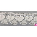 9813-104 PUNTILLA BOLILLO KALOLA 45 MM. ALGODON 100% NATURAL Venta en piezas de 25.00 M