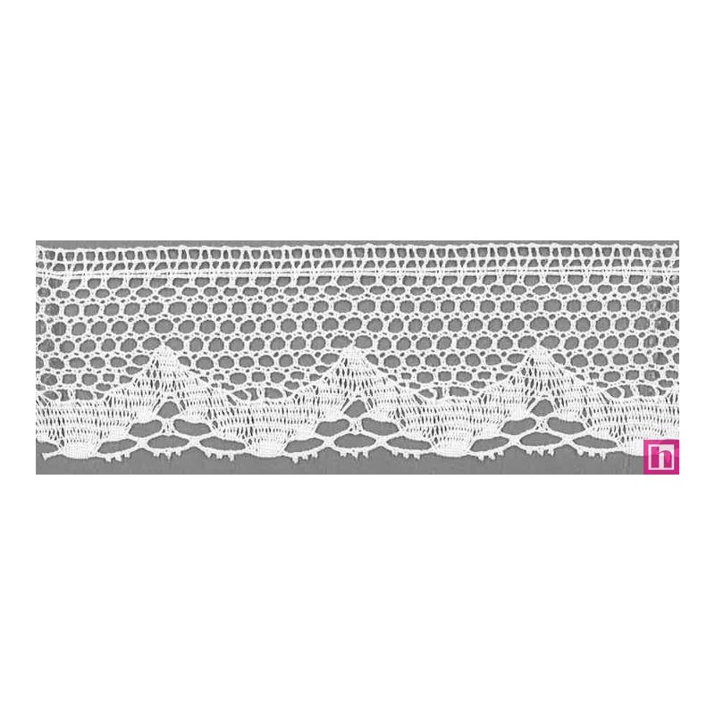 9815-0 PUNTILLA BOLILLO ABIGAL 50 MM. ALGODON 100% BLANCO Venta en piezas de 25.00 M
