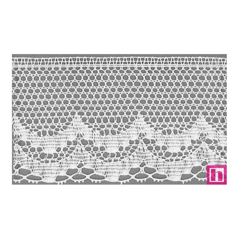 9816-0 PUNTILLA BOLILLO ABIGAL 90 MM. ALGODON 100% BLANCO Venta en piezas de 25.00 M