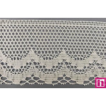 9816-104 PUNTILLA BOLILLO ABIGAL 90 MM. ALGODON 100% NATURAL Venta en piezas de 25.00 M