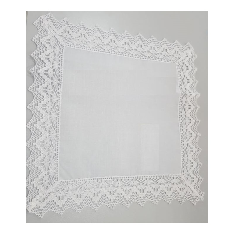 982995-000 PAÑUELO ENCAJE ALGODON 100% BLANCO Venta en piezas de 1.00 U