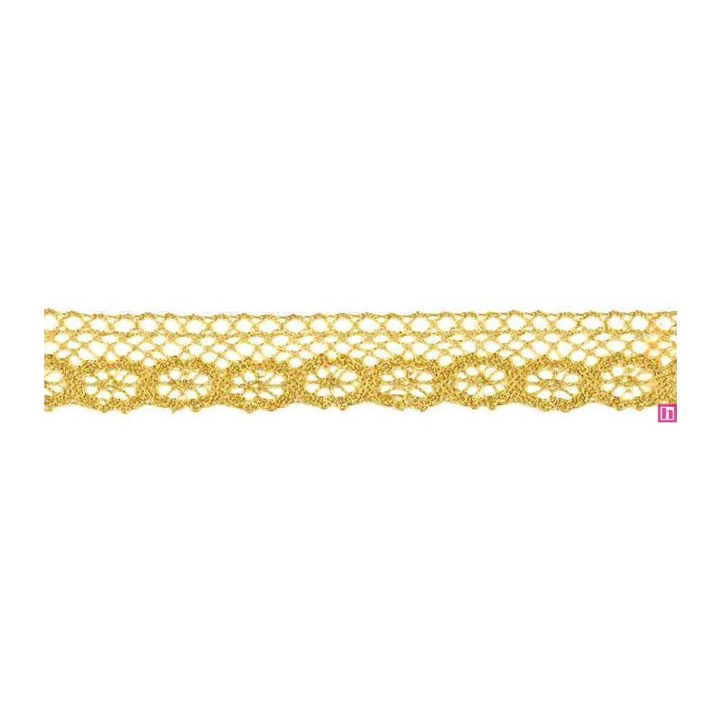 9907-95 PUNTILLA BOLILLO 22 MM WAILANI METALOPLASTICO 100% ORO Venta en piezas de 25.00 M