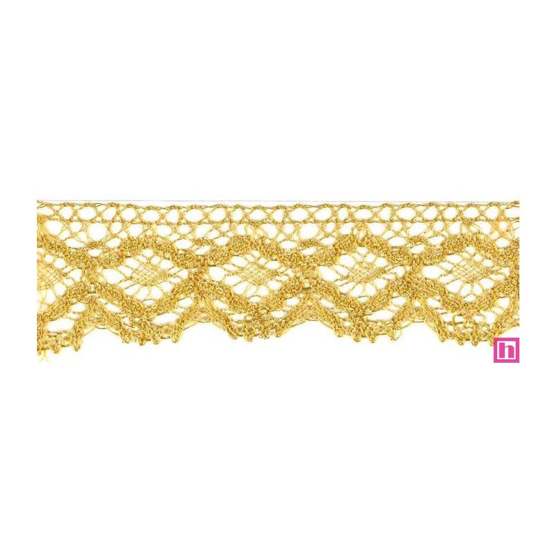 9908-95 PUNTILLA BOLILLO 40 MM WAILANI METALOPLASTICO 100% ORO Venta en piezas de 25.00 M