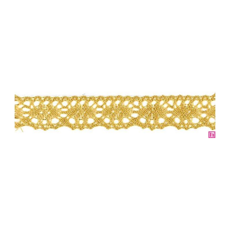 9909-95 PUNTILLA BOLILLO 25 MM WAILANI METALOPLASTICO 100% ORO Venta en piezas de 25.00 M