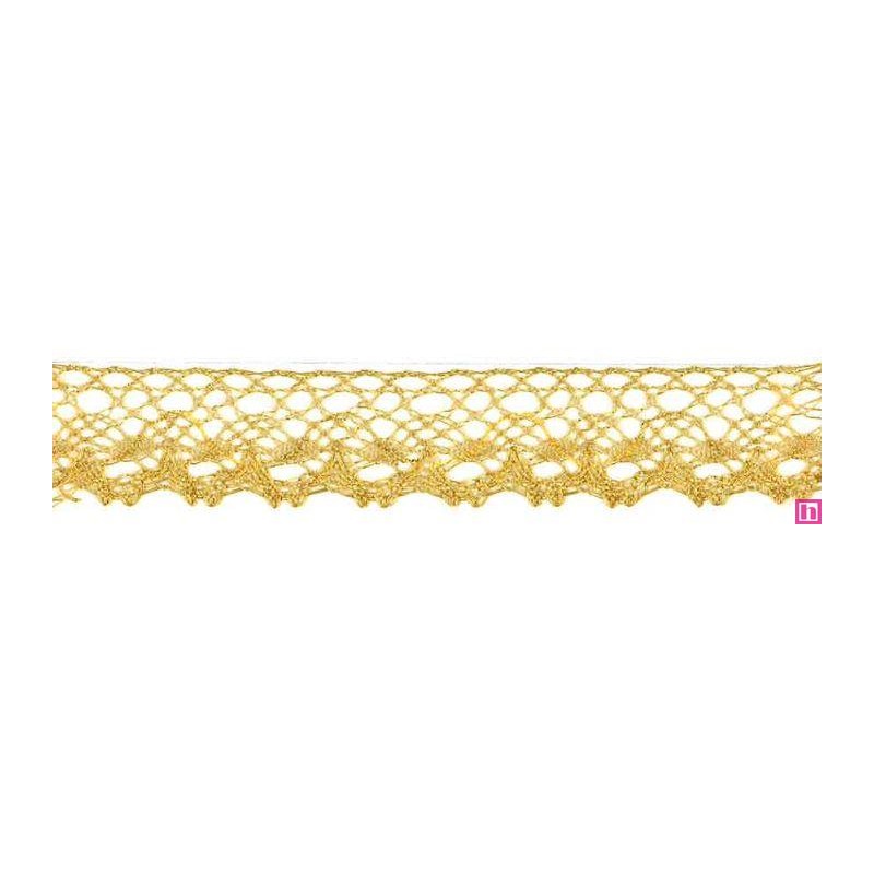 9910-95 PUNTILLA BOLILLO 27 MM WAILANI METALOPLASTICO 100% ORO Venta en piezas de 25.00 M