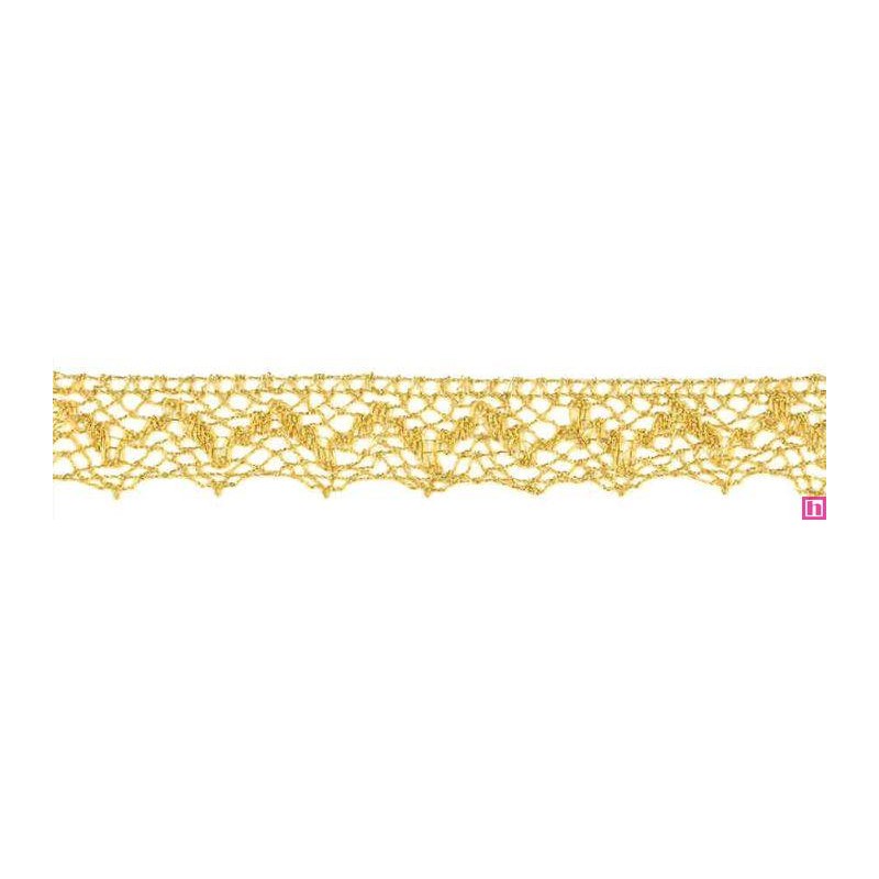 9911-95 PUNTILLA BOLILLO 25 MM MOANA METALOPLASTICO 100% ORO Venta en piezas de 25.00 M