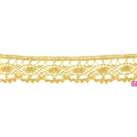 9912-95 PUNTILLA BOLILLO 30 MM ZAHARI METALOPLASTICO 100% ORO Venta en piezas de 25.00 M