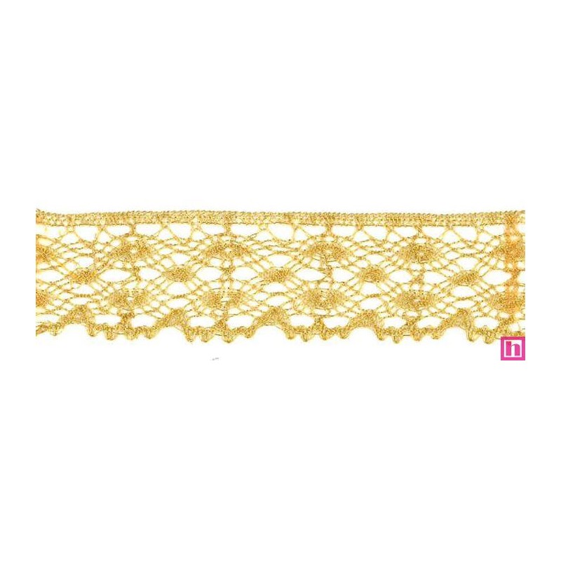 9913-95 PUNTILLA BOLILLO 40 MM MALIA METALOPLASTICO 100% ORO Venta en piezas de 25.00 M