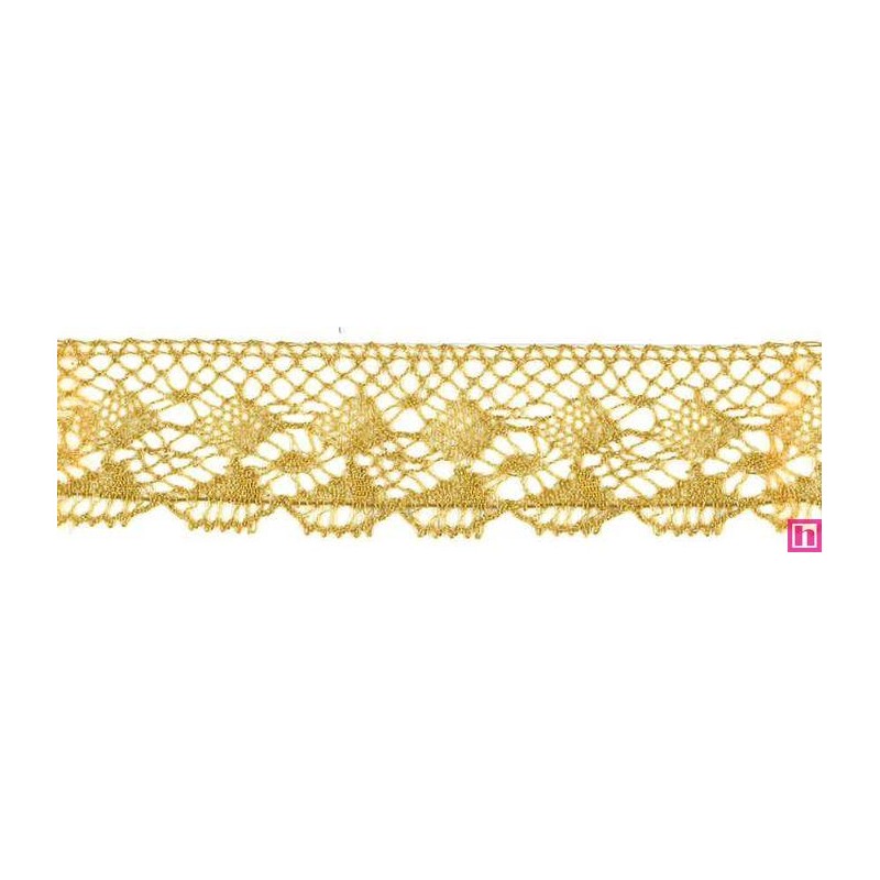 9915-95 PUNTILLA BOLILLO 37 MM MALIA METALOPLASTICO 100% ORO Venta en piezas de 25.00 M