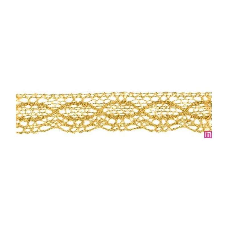 9917-95 PUNTILLA BOLILLO 30 MM ZAHARI METALOPLASTICO 100% ORO Venta en piezas de 25.00 M