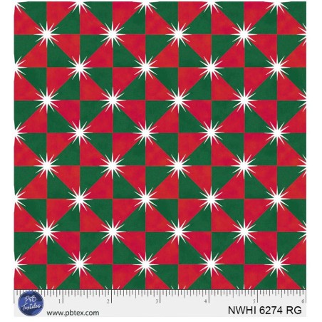 P121-NWHI6274RG PATCH. AMERICANO NUTCRACKER WHIMSY (07) 110 CM. ALGODON 100% ROJO/VERDE Venta en piezas de 7.00 M