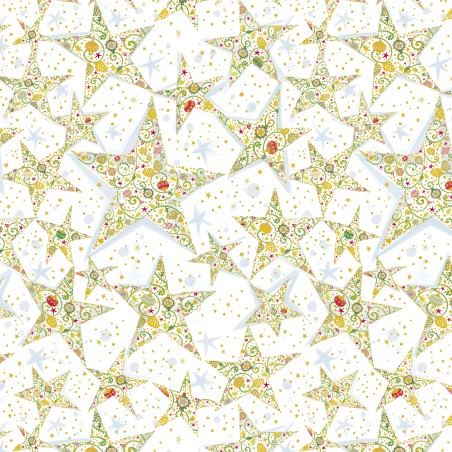 P121-TTRE6318W PATCH. AMERICANO TURNOWSKY TREASURES (08) 110 CM. ALGODON 100% BLANCO/ORO Venta en piezas de 7.00 M