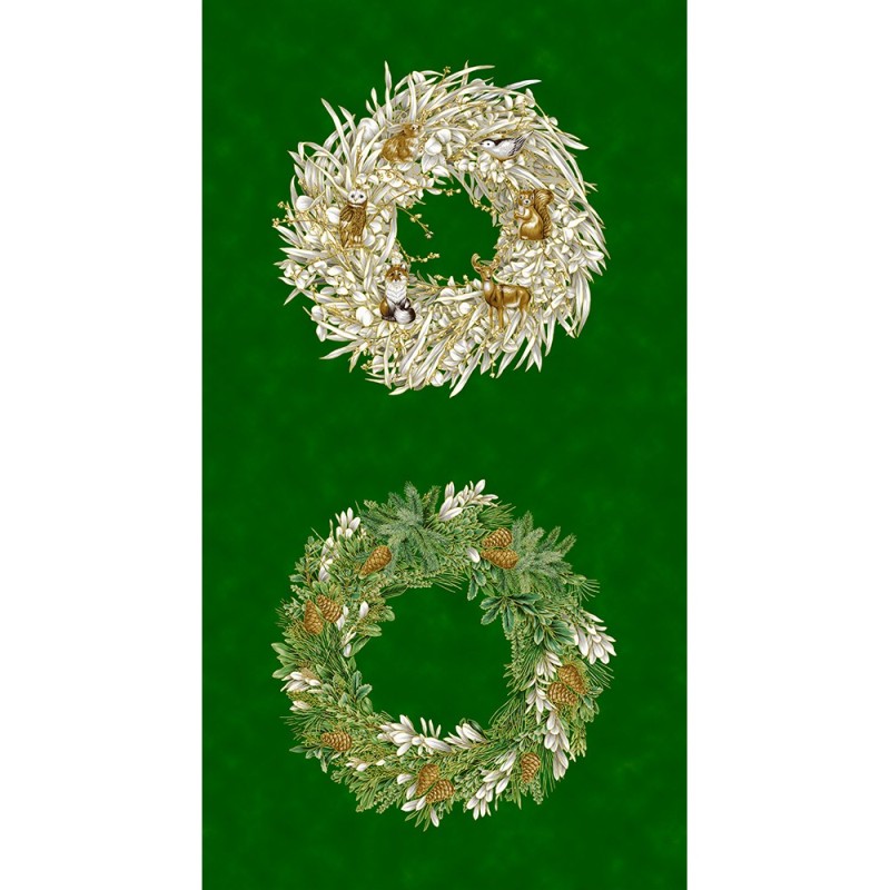 P137-SRKM-23698-274 PATCH. AMERICANO HOLIDAY FLOURISH - FOREST GLEN (23) PANEL 60X110 CM. ALGODON 100% PINO/DOR METALL Venta en