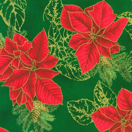 P137-SRKM-23700-224 PATCH. AMERICANO HOLIDAY FLOURISH - FOREST GLEN (22) 110 CM. ALGODON 100% MUSGO/DORADO METALLIC Venta en pie