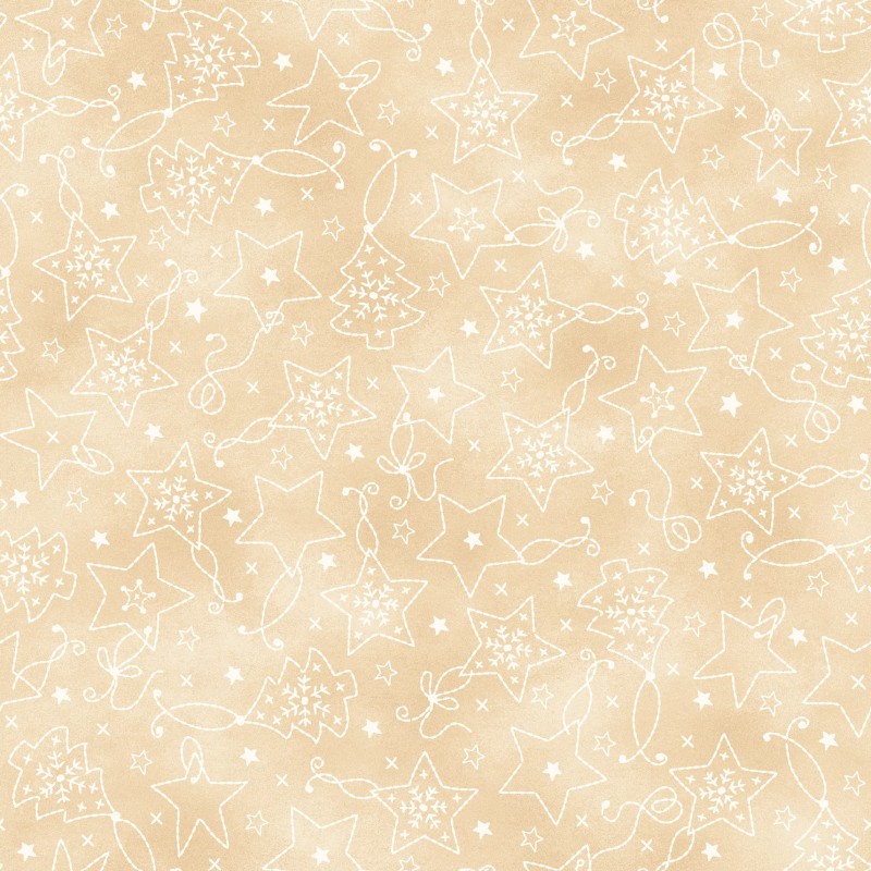 P17-MAS11092-EE PATCH. AMERICANO CHRISTMASTIME (12) 110 CM. ALGODON 100% CREMA/BLANCO Venta en piezas de 7.00 M