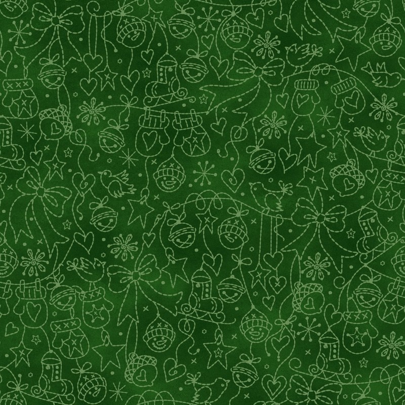 P17-MAS11093-G PATCH. AMERICANO CHRISTMASTIME (17) 110 CM. ALGODON 100% VERDE Venta en piezas de 7.00 M