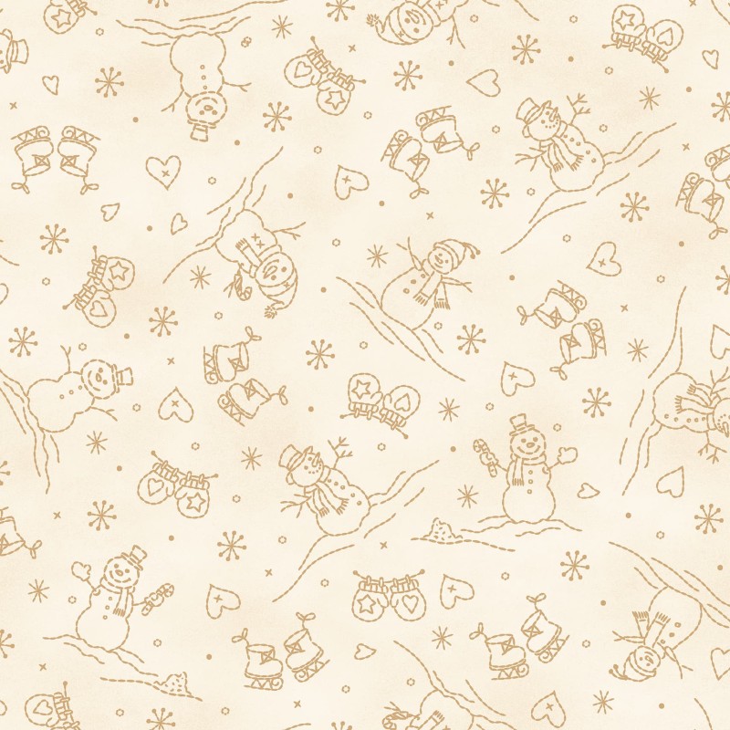 P17-MAS11094-E PATCH. AMERICANO CHRISTMASTIME (06) 110 CM. ALGODON 100% CREMA Venta en piezas de 7.00 M