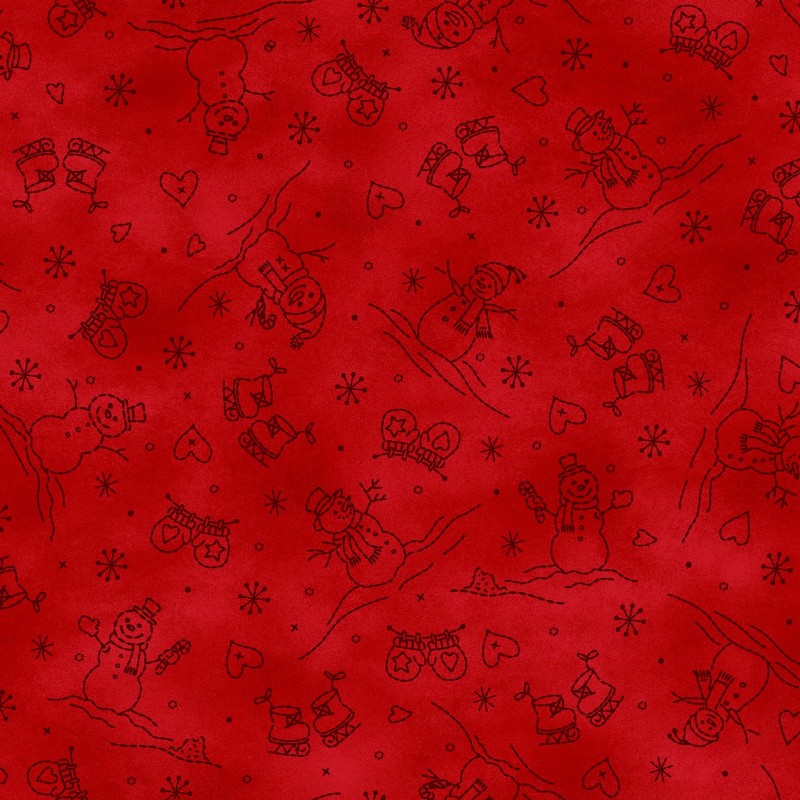P17-MAS11094-R PATCH. AMERICANO CHRISTMASTIME (07) 110 CM. ALGODON 100% ROJO Venta en piezas de 7.00 M
