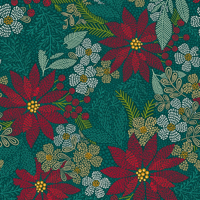 P17-MAS11170-G PATCH. AMERICANO HOLIDAY STITCHES (02) 110 CM. ALGODON 100% VERDE Venta en piezas de 7.00 M