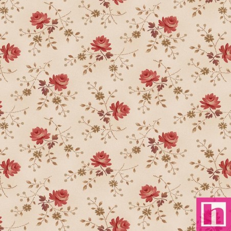 P17-MAS11313-E PATCH. AMERICANO MADDER ROSE (09) 110 CM. ALGODON 100% CREMA Venta en piezas de 6.90 M