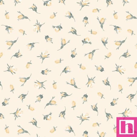 P17-MASF10996-S PATCH. AMERICANO LA FLEUR FLANNEL (14) 110 CM. FRANELA ALGODON 100% CREMA Venta en piezas de 5.50 M