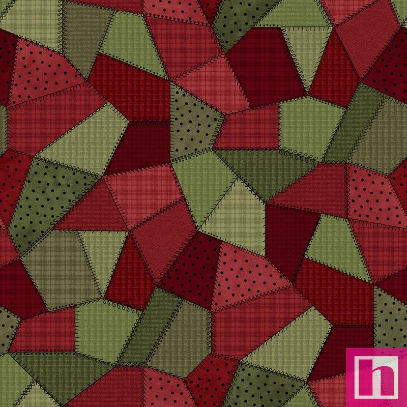 P17-MASF11310-RG PATCH. AMERICANO PATCHWORK WOOLIES (03) 110 CM. ALGODON 100% ROJO Venta en piezas de 6.90 M