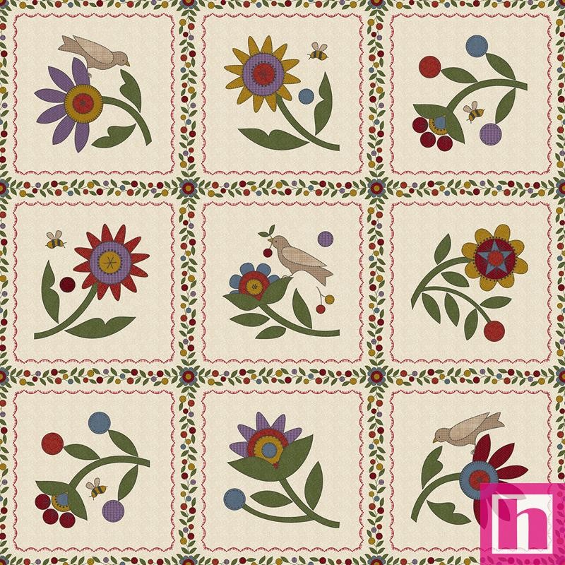 P17-MASF11430-E PATCH. AMERICANO PENNY FLOWER FLANNEL (01) 110 CM. ALGODON 100% CREMA Venta en piezas de 6.90 M