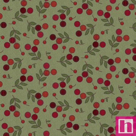 P17-MASF11432-G PATCH. AMERICANO PENNY FLOWER FLANNEL (06) 110 CM. ALGODON 100% VERDE Venta en piezas de 6.90 M