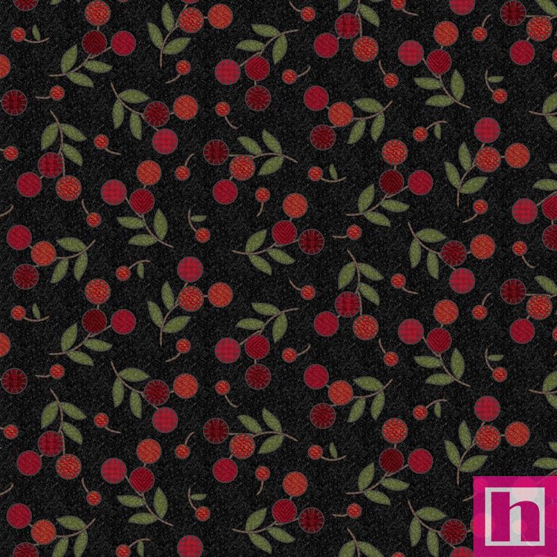 P17-MASF11432-J PATCH. AMERICANO PENNY FLOWER FLANNEL (07) 110 CM. ALGODON 100% NEGRO Venta en piezas de 6.90 M