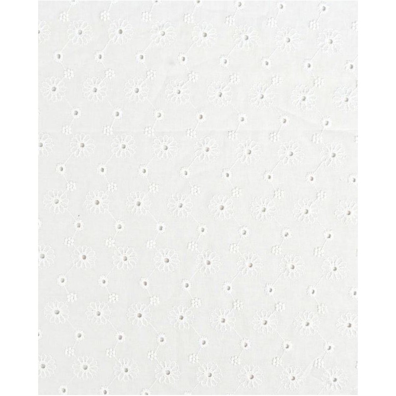 P69-5997-50 BATISTA BORDADA VENEZIA (01) 1.30 M.-100 GR/M2 - ALGODON 100% BLANCO Venta en piezas de 6.00 M