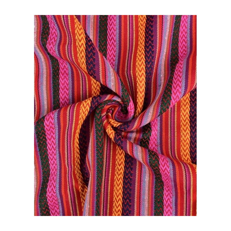 P69-9282-17 ALPUJARREÑA MEXICAN (08) 1.50 M. 200 GR/M2. POLIESTER 100% FUCSIA/AMARILLO Venta en piezas de 6.00 M