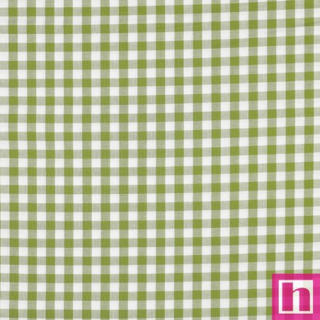 P94-3087-17 TEJIDO NORA (27) VICHY 10 MM. 1.45 M. - 110 GR/M2- ALGODON 100% VERDE Venta en piezas de 5.00 M
