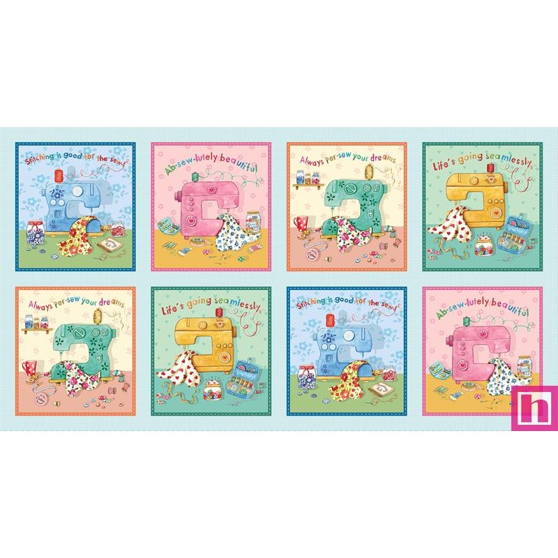 66944 PATCH. AMERICANO SEW PRETTY (19) PANEL 60X110 CM. ALGODON 100% MULTICOLOR Venta en piezas de 7.00 M