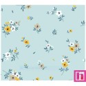 67049 DOBLE GASA ESTAMPADA THELMA (06) 135 CM. 128 GR/M2. ALGODON 100% CELESTE Venta en piezas de 6.00 M