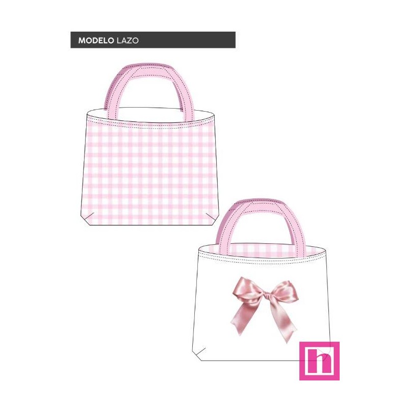 67432 TOTE BAGS LAZO - REVERSIBLE Y REPELENTE AL AGUA (12) 45X50 CMS. POLIESTER 100% BLANCO/ROSA Venta en piezas de 1.00 U