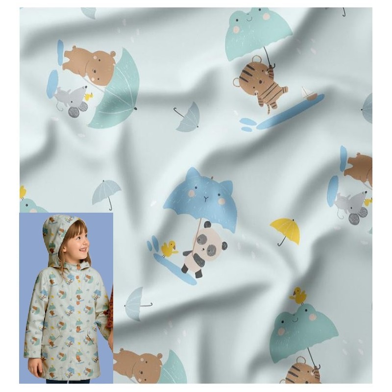 67645 TEJIDO ANORAK-IMPERMEABLE BABIES-LLUVIA (02) 140 CM. 220 GR/M2. POLIURETANO 100% CIELO Venta en piezas de 10.00 M