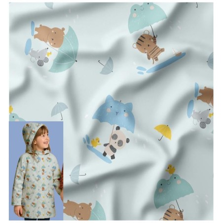 67645 TEJIDO ANORAK-IMPERMEABLE BABIES-LLUVIA (02) 140 CM. 220 GR/M2. POLIURETANO 100% CIELO Venta en piezas de 10.00 M