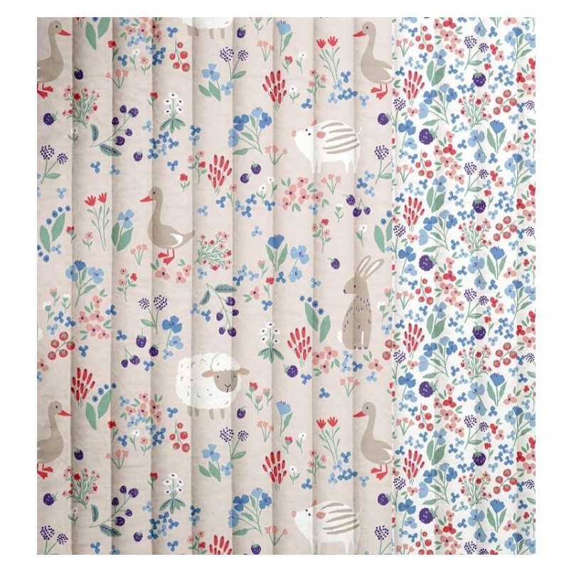 67647 ACOLCHADO ESTAMPADO BERRIES (01) 144 CM. 310 GR/M2. ALGODON 100% GRIS/BLANCO Venta en piezas de 5.00 M