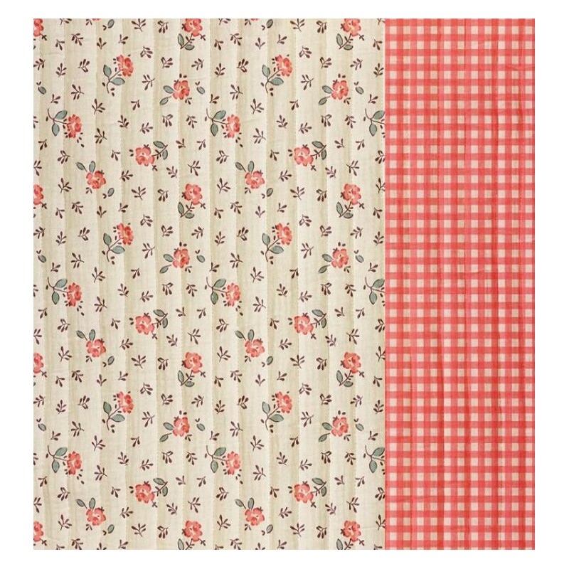 68007 ACOLCHADO ESTAMPADO EZAPOTE (01) 130 CM. 340 GR/M2. ALGODON 100% BEIG/CORAL Venta en piezas de 5.00 M