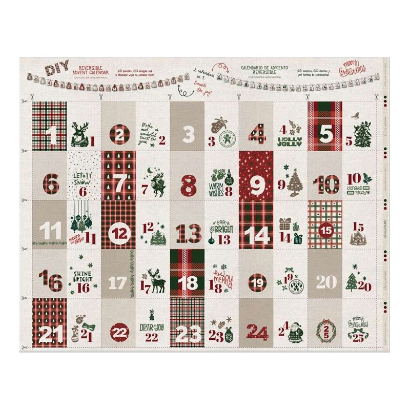 68041 CALENDARIO REVERSIBLE HALP PANAMA ESTAMPADO (03) PANEL 150x119M.-200 GR/M2- ALGODON 100% CRUDO Venta en piezas de 6.00 M