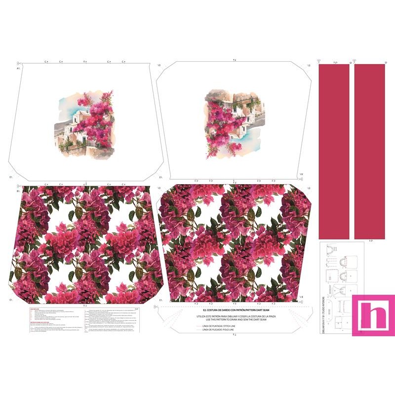 68146 TOTE BAGS BUGANVILLA - REVERSIBLE Y REPELENTE AL AGUA (37) 45X50 CMS. POLIESTER 100% FUCSIA Venta en piezas de 1.00 U