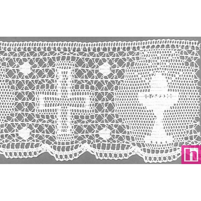 9307-0 PUNTILLA BOLILLO NERON 130 MM. ALGODON 100% BLANCO Venta en piezas de 25.00 M