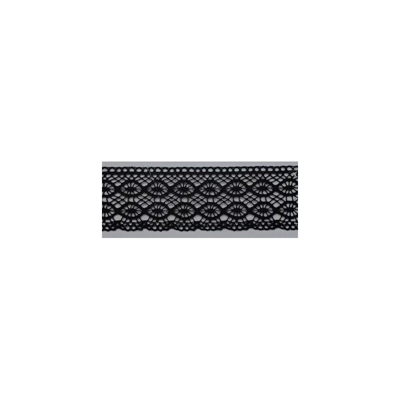 9318-004 PUNTILLA BOLILLO ENEBRO 45 MM. ALGODON 100% NEGRO Venta en piezas de 25.00 M