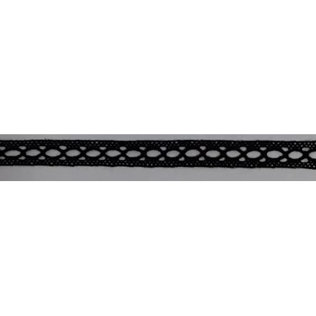 9326-004 ENTREDOS BOLILLO CAROM 12 MM. ALGODON 100% NEGRO Venta en piezas de 25.00 M